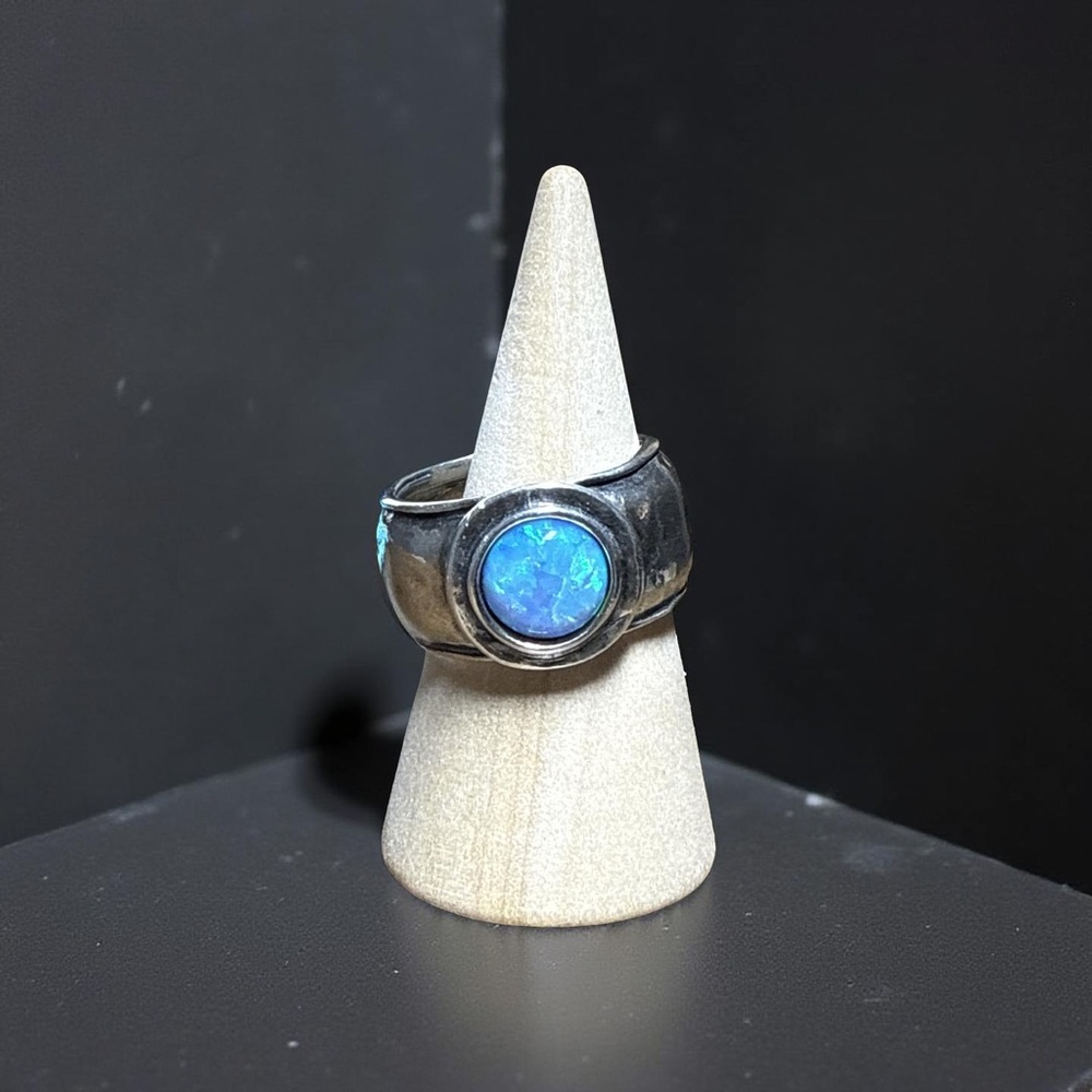 Silpada Sterling Silver Blue Opal Ring Size 7